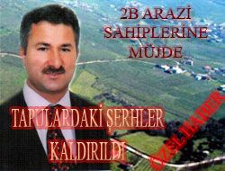 2B arazi sahiplerine müjde