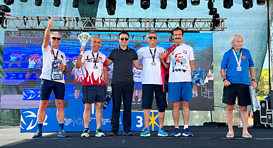 34. Uluslararası Alanya Triatlonu'nda ‘Demir Adam’ Ali Bıdı’dan çifte ikincilik