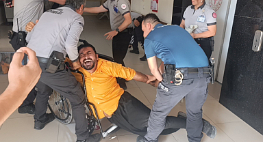 Yangın tahliyesinde hasta ve yakını rolündeki hastane çalışanlarından 'Oscar'lık performans