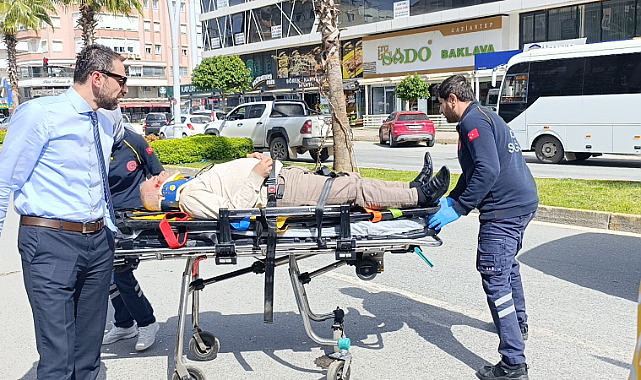 Aynı istikamette ilerlerken çarpışan motosikletlerden biri devrildi