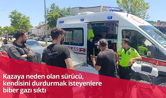 Kendisini durdurmak isteyenlere biber gazı sıktı