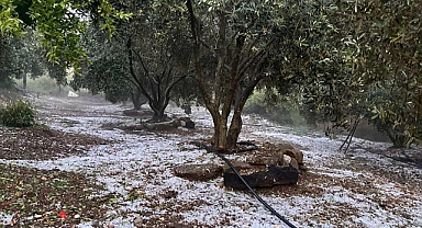 Şiddetli doluyu hem kaydetti hem dua etti