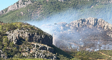 Alanya'da orman yangını sebebiyle 45 ev tedbir amaçlı tahliye edildi