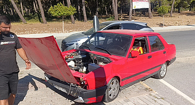 Hurdaya dönen araçtan burnu bile kanamadan çıktı